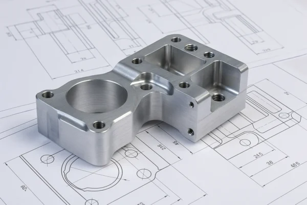 Machined aluminium bracket for technology hardware